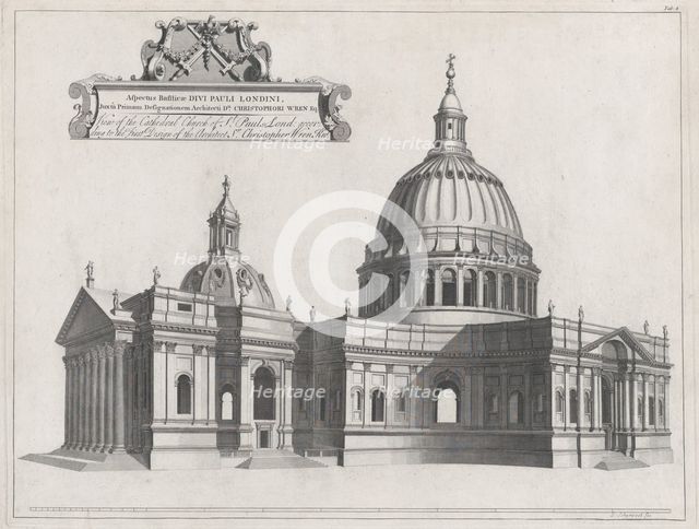 View of the Cathedral Church of St. Paul's, London, Plate 8 from: A Catalogue of t..., 1726 or 1749. Creator: Jacob Schijnvoet.