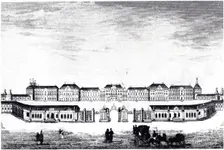 View of the Catherine Palace in Tsarskoye Selo, c. 1840. Artist: Anonymous