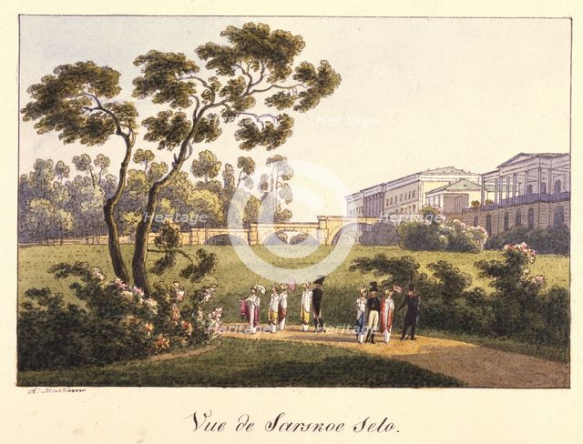 View of the Cameron Gallery in the Park in Tsarskoye Selo, before 1817. Artist: Martynov, Andrei Yefimovich (1768-1826)