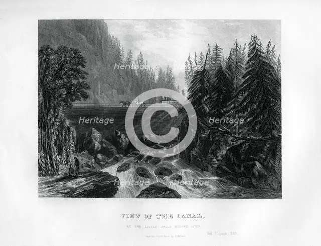 'View of the Canal, at the Little Falls Mohawk River', New York State, 1855. Artist: Unknown