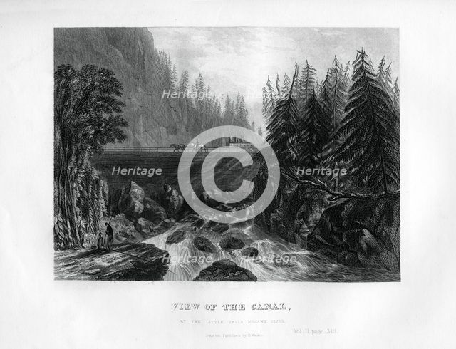 'View of the Canal, at the Little Falls Mohawk River', New York State, 1855. Artist: Unknown