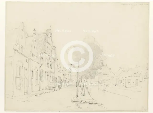 View of the canal in Hasselt, 1861. Creator: Cornelis Springer.