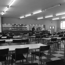 View of the canteen at the Park Gate Iron & Steel Co, Rotherham, 1964. Creator: Michael Walters