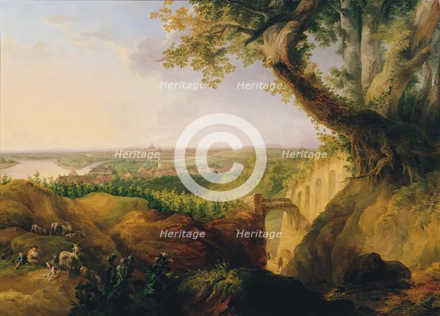 View of the capital and residential city of Vienna from the vantage point near Nussdorf, 1822. Creator: Joseph Fischer.