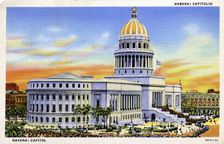 View of the Capitol Building, Havana, Cuba, 1940