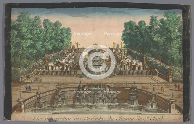 View of the Cascades of the Garden of the Château de Saint-Cloud, 1700-1799. Creator: Anon.