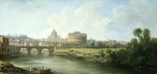 View of the Castel Sant'Angelo in Rome, 1750-1800. Creator: Pierre Antoine de Machy