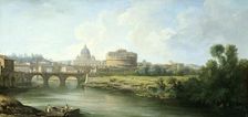View of the Castel Sant'Angelo in Rome, 1750-1800. Creator: Pierre Antoine de Machy