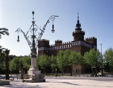 View of the Castell dels Tres Dragons (Three Dragons Castle), built as a cafe-restaurant due to…