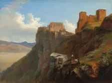 View of the Castello di San Giuliano, near Trapani, Sicily, c. 1824/1826. Creator: Louise-Joséphine Sarazin de Belmont