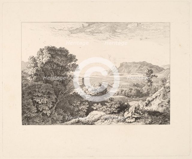View of the Castle of Olevano, 1829. Creator: Ludwig Richter.