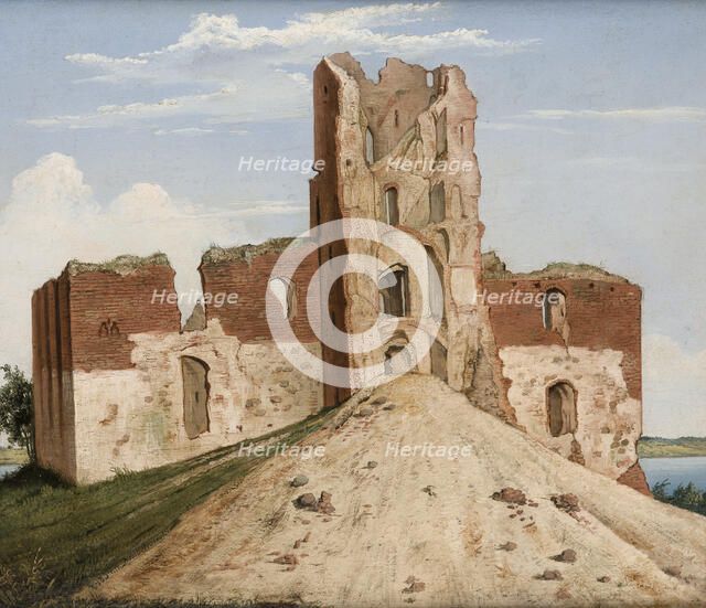 View of the Castle at Troki (Trakai), 1854. Creator: Wincenty Dmochowski.