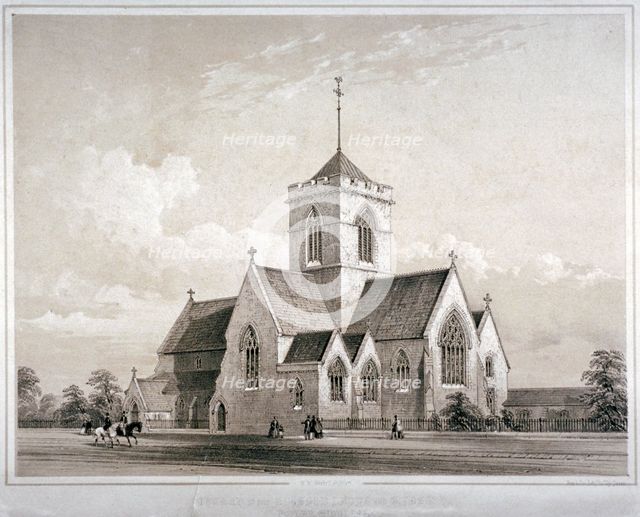 View of the Church of Our Blessed Lady and Saint Joseph, Poplar, London, c1860.                      Artist: Anon