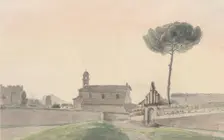 View of the Church of San Pancrazio, Rome, from the South, 1834. Creator: Franz Ludwig Catel