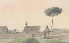 View of the Church of San Pancrazio, Rome, from the South, 1834. Creator: Franz Ludwig Catel