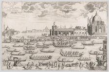 View of the church of Santa Maria della Salute in Venice, a regatta taking place ..., ca. 1700-1720. Creator: Alessandro della Via