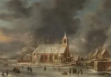 View of the Church of Sloten in the Winter, 1640-1666. Creator: Jan Abrahamsz Beerstraten