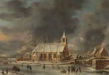 View of the Church of Sloten in the Winter, 1640-1666. Creator: Jan Abrahamsz Beerstraten