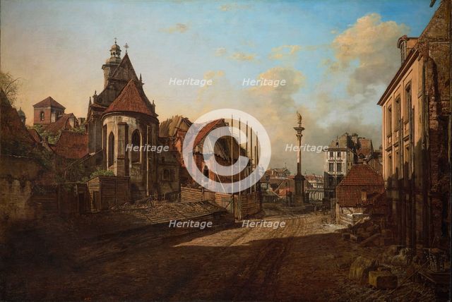 View of the Church of the Bernardine Sisters and Sigismund's Column, 1768-1770. Creator: Bellotto, Bernardo (1720-1780).
