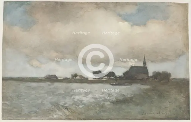 View of the Church at Noordse Dorp near Noorden, c.1880-c.1885. Creator: Jan Hendrik Weissenbruch.