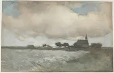 View of the Church at Noordse Dorp near Noorden, c.1880-c.1885. Creator: Jan Hendrik Weissenbruch