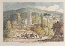 View of the Church and Village of St. Cue, Cornwall, from "Views in Cornwall", A..., April 12, 1812. Creator: Thomas Rowlandson