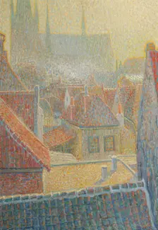 View of the church in Woerden, 1909