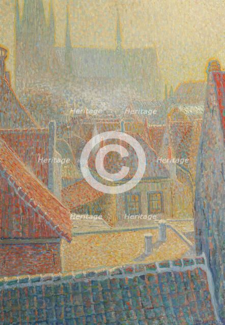 View of the church in Woerden, 1909.