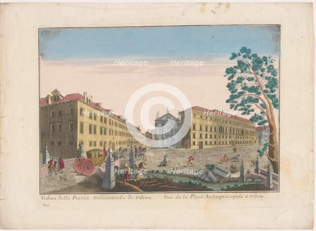 View of the Church Sant'antonio Abate and the Palazzo ArciveScovile in Udine, 1700-1799. Creator: Unknown.