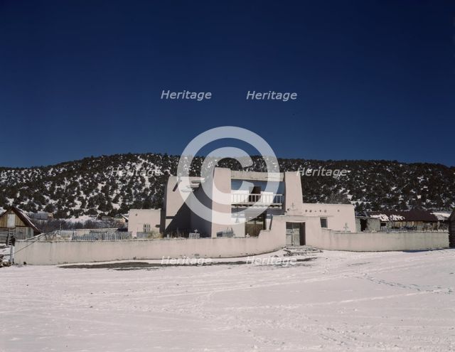 View of the church, Trampas, New Mexico, 1943. Creator: John Collier.