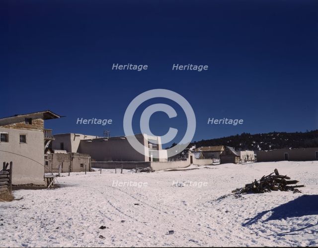 View of the church, Trampas, New Mexico, 1943. Creator: John Collier.