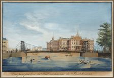 View of the Chain Panteleimonovsky Bridge across the Fontanka in Saint Petersburg