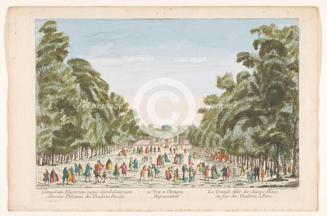 View of the Champs-Elysées in Paris seen towards the Jardin des Tuileries, 1745-1775. Creator: Anon.
