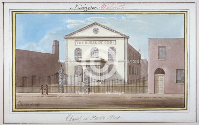 View of the chapel in Penton Street, Southwark, London, 1825. Artist: G Yates