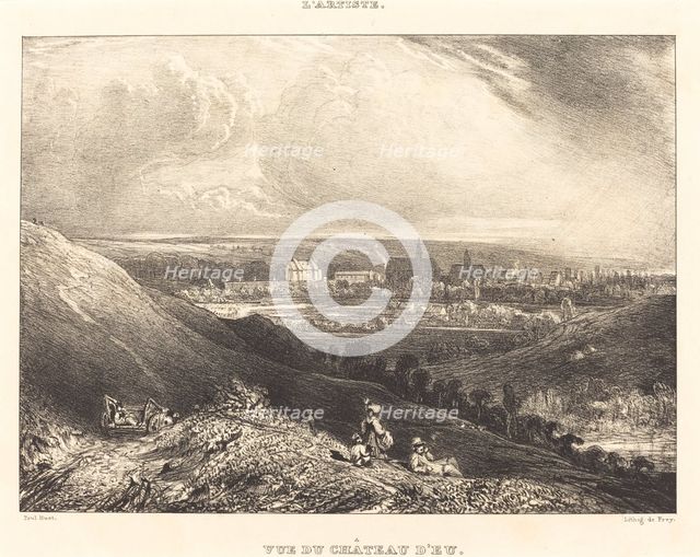 View of the Chateau d'Eu (Vue du Chateau d'Eu), 1834. Creator: Paul Huet.