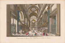 View of the choir of Saint Paul's Cathedral in London, 1700-1799. Creator: Anon
