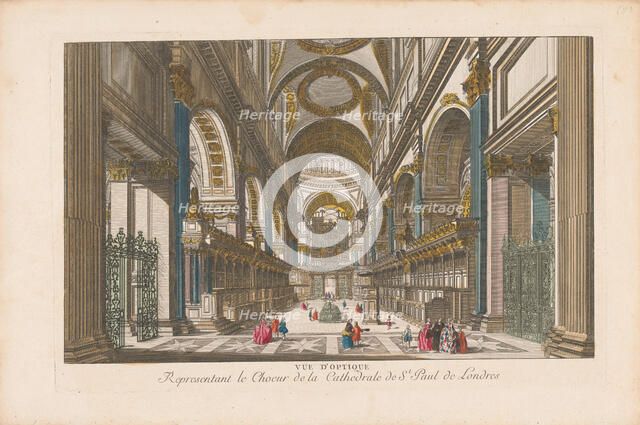 View of the choir of Saint Paul's Cathedral in London, 1700-1799. Creator: Anon.