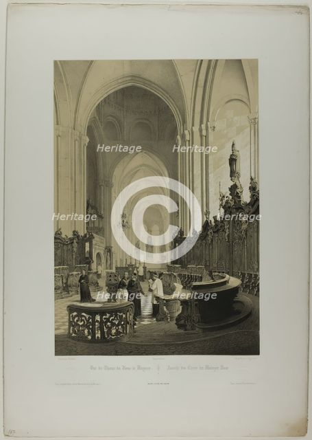 View of the Choir of the Cathedral of Mainz, plate four from Allemande, c. 1848. Creator: Nicolas-Marie-Joseph Chapuy.