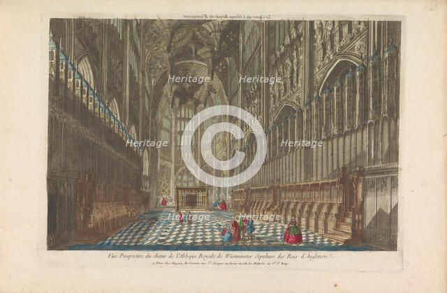 View of the choir of the Westminster Abbey in London, 1735-1805. Creator: Unknown.