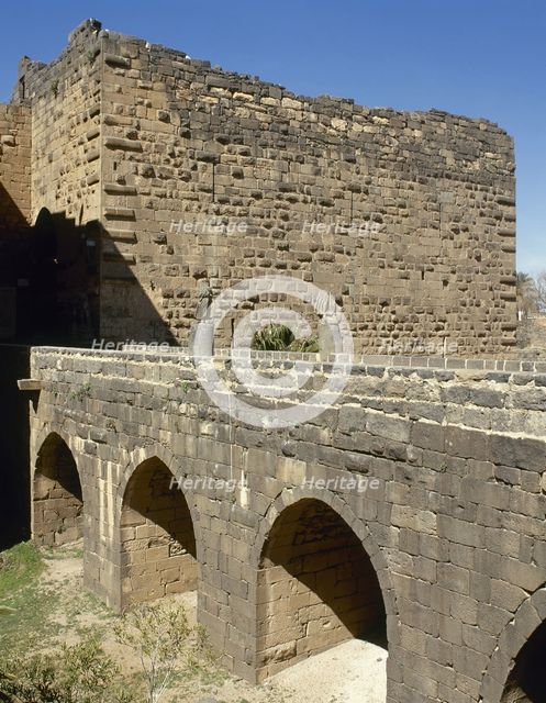 View of the citadel, built in the 8th century, Bosra, Syria, 2001. Creator: LTL.