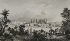 View of the citadel (Kremlin), Astrakhan, Russia, 1839. Creator: Augustin François Lemaitre