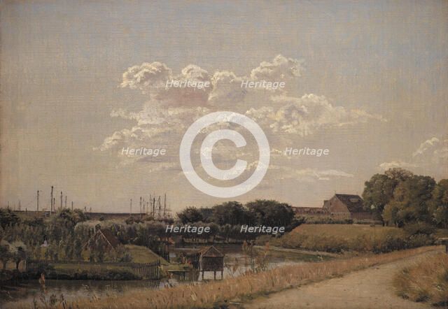 View of the Citadel Ramparts Looking Towards Langelinie and the Naval Harbour, 1830-1833. Creator: Christen Købke.