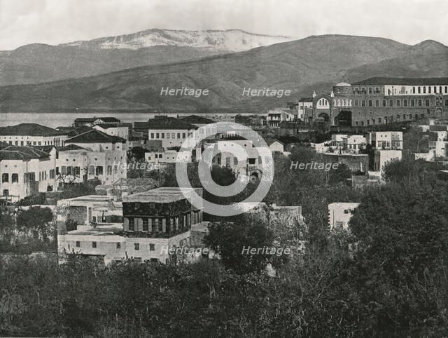 View of the city with Mount Lebanon, Beirut, 1895.  Creator: W & S Ltd.
