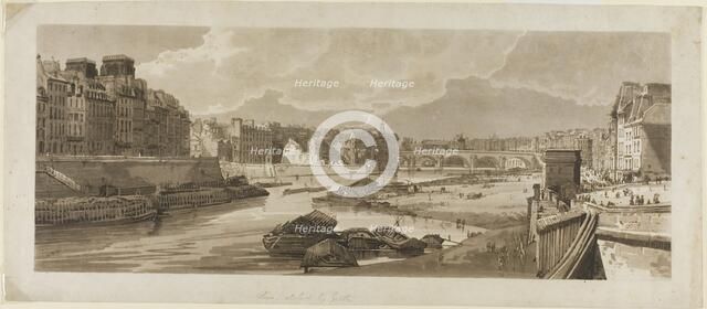 View of the City with the Louvre, etc., taken from Pont Marie, from A Selection..., 1802. Creator: Thomas Girtin.