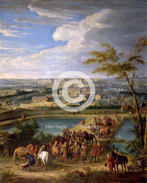 View of the city and Palace of Versailles, as seen from the Montbauron hill. Artist: Martin, Jean-Baptiste (1659-1735)