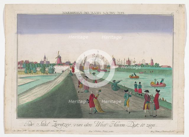 View of the city and West Havendijk in Zierikzee, 1742-1801. Creator: Georg Mathaus Probst.
