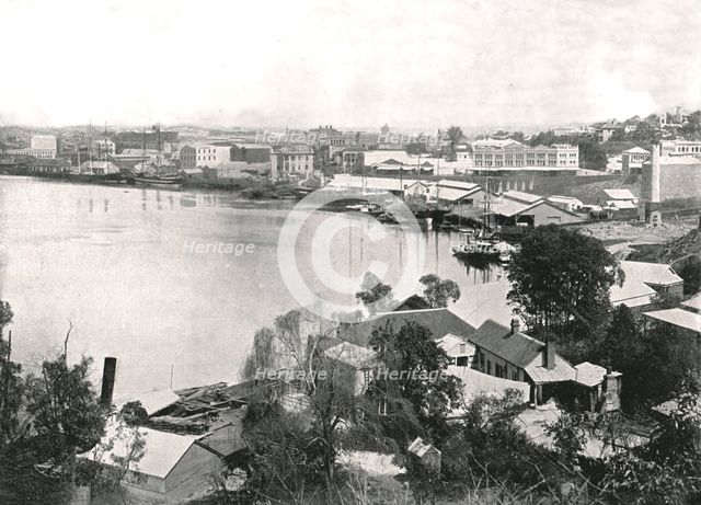 View of the city and the river, Brisbane, Australia, 1895.  Creator: Unknown.