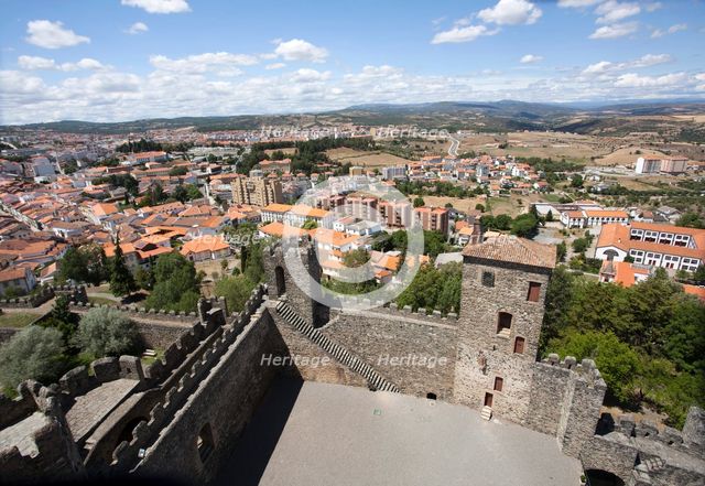 View of the city from the castle, Braganca, Portugal, 2009.  Creator: Samuel Magal.