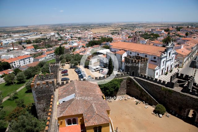 View of the city from the castle roof, Beja, Portugal, 2009.  Creator: Samuel Magal.