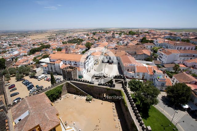 View of the city from the castle roof, Beja, Portugal, 2009.  Creator: Samuel Magal.